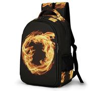 WECECE Mochila Primaria Motivo de Fuego 14 Años Chica Mochila Escolar Diseño de Llamas Chico Secundaria Mochila Infantil Resistentes, Bookbag Colegio Excursión y Aire Libre