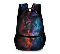 WECECE Mochila Primaria Motivo de Lobos Niña 2-5 Curso Mochila Motivo Animal Lobo Niño 13 Años Bookbag para Libros Cuadernos Bolsillo Frontal Bolsillos Laterales Regalo Cumpleaños