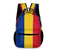 WECECE Mochila Primaria Motivo de Rumano Bandera Niños y Niñas 8-12 Años Mochila Diseño de Bandera 4-6 Curso Bookbag Ligera Resistente Cosas de Colegio Botella Vuelta al Cole