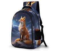 WECECE Mochila Primaria Motivo Zorro Niño Escolares Curso 4-6 Bolsa Escolar Patrón Animal Niña 10-12 Años Mochila Colegio, Backpack Práctica Duradera para Uso Diario y Paseo