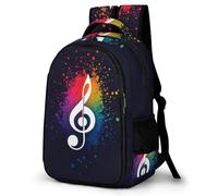 WECECE Mochila Primaria Música Symbol 14 Años Chica Mochila Escolar Musical Notes Chico Secundaria Mochila Infantil Cómodas, School Bag para Vuelta al Cole Viaje y Actividades