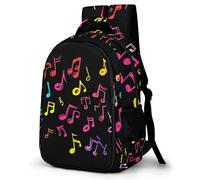 WECECE Mochila Primaria Musical Notes 14 Años Chica Mochila Escolar Motivo de Música Symbol Niño Secundaria Mochila Infantil Resistentes, Bookbag Colegio Viaje y Uso Diario