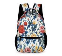 WECECE Mochila Primaria Patrón de Flores Chicos Chicas 12 Años Bolsa Escolar Motivo de Planta 5 Curso Bolsa de Escuela Correas Ajustables Libros Botella Paraguas Regalo Cumpleaños