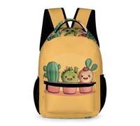 WECECE Mochila Primaria Patrón de Kawaii Cactus 2-5 Curso Estudiantes Chicos Mochila Plantas Chicas 8 Años School Bag Bolsillo Frontal Práctico Libros Botella Paraguas Vuelta al Cole