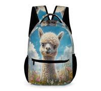 WECECE Mochila Primaria Patrón de Llama 2-4 Curso Niños y Niñas Bolsa Colegio Motivo Animal Alpaca 11 Años Daypack Ligera Resistente Libros Objetos Pequeños Paseo Viaje Colegio