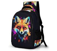 WECECE Mochila Primaria Patrón Zorro Niño Escolares Curso 4-6 Bolsa Escolar Animal Niña 10-12 Años Mochila Colegio, Backpack Práctica Duradera para Uso Diario y Paseo