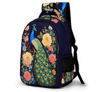 WECECE Mochila Primaria Pavo Real Niño Primaria y Colegio Bolsa Escolar Animal Niña 11-13 Años Mochila Colegio, Bookbag Ligera Resistente para Vuelta al Cole y Regalo