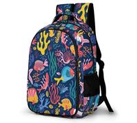 WECECE Mochila Primaria Pez Niño Escolares Curso 4-6 Bolsa Escolar Océano Animales Niña 10-12 Años Mochila Colegio, Backpack Práctica Duradera para Uso Diario y Paseo