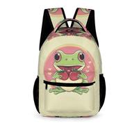 WECECE Mochila Primaria Rana Chicos 9-13 Años Mochila de Pequeño Animal 2-4 Curso Chicas Colegio Primaria Daypack Ligera con Bolsillos Laterales Libros Objetos Pequeños Excursión Viaje Diario