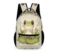 WECECE Mochila Primaria Rana Infantil Primaria 8 Años Mochila Colegio Diseño Animal 1-3 Curso Niños y Niñas Escolares Bolsa de Escuela Ligera Resistente Libros Objetos Pequeños Vuelta al Cole