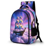 WECECE Mochila Primaria Velero Niño Curso 2-5 Bolsa Escolar Barco Motivo Niña 6-10 Años Mochila Colegio, Daypack Grande Ajustable para Senderismo y Salidas Actividades Diarias