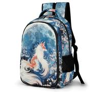 WECECE Mochila Primaria Zorro Luna Diseño Niño Primaria 1º-3º Bolsa Escolar Animal Zorro Niña 8-12 Años Mochila Colegio, Backpack Cómoda Impermeable para Viaje y Ocio Libros y Cuadernos