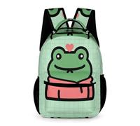 WECECE Mochila Rana Preescolar Primaria 7 Años Mochila Colegio Pequeño Animal 2 Curso Niños Niñas School Bag Resistente Uso Diario Bolsillo Frontal Bolsillos Laterales Excursión Viaje Diario
