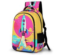 WECECE Mochila Rocket Design Escolar Niño, Mochilas Adolescente Chica, Mochila Escolar Niña a Partir De 5° Grado, Mochilas Casual con Rocket, para Escuela Primaria y Secundaria