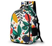 WECECE Mochila Secundaria Colorido Hoja Chico 10-15 Años Bolsa Escolar Tema Planta Chica ESO 1º-2º Mochila Juvenil, Backpack Resistente y Cómoda para Escuela y Viaje Gran Capacidad