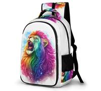 WECECE Mochila Secundaria Colorido León 4º-6º Curso Chicos Mochila Instituto Animal León 12 Años Niñas Mochilas Escolares Ajustable, Daypack para Instituto Viaje y Uso Diario