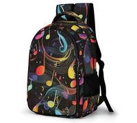 WECECE Mochila Secundaria Colorido Notas Musicales Chico 13-16 Años Bolsa Escolar Música Chica ESO 1º-4º Mochila Juvenil, Daypack Impermeable Duradera para Uso Diario y Deporte Escuela y Ocio