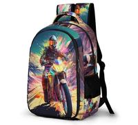 WECECE Mochila Secundaria Cool Motocross Chico 11-16 Años Bolsa Escolar Moto Chica ESO 2º-4º Mochila Juvenil, Bookbag Ligera y Grande para Colegio y Excursión Escuela y Ocio