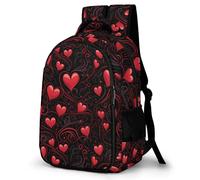 WECECE Mochila Secundaria Corazones 4º-6º Curso Chicos Mochila Instituto Love Corazones 12 Años Niñas Mochilas Escolares Ajustable, Daypack para Instituto Viaje y Uso Diario