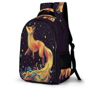 WECECE Mochila Secundaria Diseño de Zorro Chicos 13 Años Mochila Colegio Ilustración de Animal Chicas Secundaria School Bag Cómoda Resistente Moderna Excursión Regalo Cumpleaños