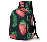 WECECE Mochila Secundaria Estampado de Fresa Chico 13 Años Mochila Patrón de Fruta Chicos Estudiantes Bookbag Duradera Grande Resistente Excursión Regalo Cumpleaños Regalo Diario