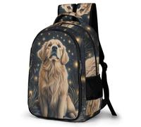 WECECE Mochila Secundaria Golden Retriever Perro Estudiantes 12 Años Mochila de Motivo de Animal Cachorro Chica Instituto School Bag Grande Ligera Resistente Secundaria Uso Diario Viaje