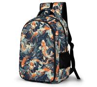 WECECE Mochila Secundaria Japonés Koi Pez 4º-6º Curso Chicos Mochila Instituto Koi Carpa 12 Años Niñas Mochilas Escolares Ajustable, Daypack para Instituto Viaje y Uso Diario