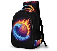 WECECE Mochila Secundaria Llamas Baloncesto Chico 12-16 Años Bolsa Escolar Baloncesto Chica Estudiantes ESO Mochila Juvenil, Daypack Grande y Resistente para Uso Diario y Paseo
