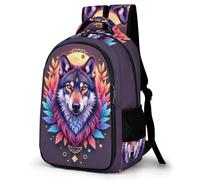WECECE Mochila Secundaria Lobo Chico 9-14 Años Bolsa Escolar Animal Lobos Chica Curso 1-3 Mochila Juvenil, Backpack Moderna Ligera para Senderismo y Salidas Escuela y Ocio
