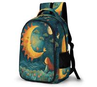 WECECE Mochila Secundaria Luna Chico 10-14 Años Bolsa Escolar Cielo Chica Cursos Medios Mochila Juvenil, School Bag Impermeable Duradera para Vuelta al Cole y Regalo