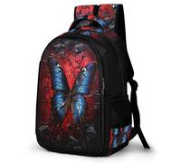 WECECE Mochila Secundaria Mariposa Chico 11-16 Años Bolsa Escolar Diseño Mariposa 3D Chica ESO 2º-4º Mochila Juvenil, Bookbag Ligera y Grande para Colegio y Excursión Escuela y Ocio
