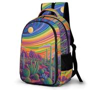 WECECE Mochila Secundaria Motivo Cactus Chico 12-16 Años Bolsa Escolar Tema Planta Chica Estudiantes ESO Mochila Juvenil, Daypack Grande y Resistente para Uso Diario y Paseo