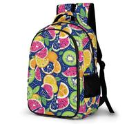 WECECE Mochila Secundaria Motivo de Colorido Frutas Estudiantes 14 Años Mochila Escolar Patrón de Fruta Chicos Instituto School Bag Resistente Cómoda Impermeable Viaje Uso Diario