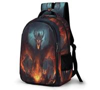 WECECE Mochila Secundaria Motivo de Evil Dragón 4º-6º Curso Chicos Mochila Instituto Dragón 12 Años Chicas Mochilas Escolares Ajustable, Daypack Escuela Excursión y Senderismo