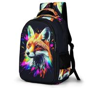 WECECE Mochila Secundaria Motivo Zorro Chico 10-15 Años Bolsa Escolar Motivo Animal Chica ESO 1º-2º Mochila Juvenil, Backpack Resistente y Cómoda para Escuela y Viaje Gran Capacidad
