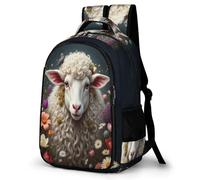 WECECE Mochila Secundaria Oveja Patrón Chico 13-16 Años Bolsa Escolar Animal Chica ESO 1º-4º Mochila Juvenil, Daypack Impermeable Duradera para Uso Diario y Deporte Escuela y Ocio