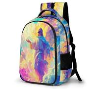 WECECE Mochila Secundaria Patrón de Jesús Chicas 12-16 Años Mochila de Jesús Cristiano Escolares Estudiantes School Bag Resistente Moderna Cómoda Viaje Uso Diario Regalo Diario