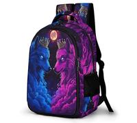 WECECE Mochila Secundaria Patrón de Wolf 4º-6º Curso Chicos Mochila Instituto Animal Wolf 12 Años Chicas Mochilas Escolares Duradera, Book Bag Escuela Senderismo y Actividades