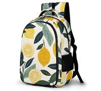 WECECE Mochila Secundaria Patrón Limón Chico 10-15 Años Bolsa Escolar Fruta Chica ESO 1º-2º Mochila Juvenil, Backpack Resistente y Cómoda para Escuela y Viaje Gran Capacidad