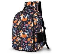 WECECE Mochila Secundaria Patrón Zorro Chico 11-16 Años Bolsa Escolar Tema Animal Chica ESO 2º-4º Mochila Juvenil, Bookbag Ligera y Grande para Colegio y Excursión Escuela y Ocio