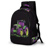 WECECE Mochila Secundaria Tractor Chico 12-16 Años Bolsa Escolar Coche Patrón Chica Estudiantes ESO Mochila Juvenil, Daypack Grande y Resistente para Uso Diario y Paseo