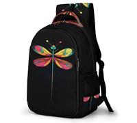 WECECE Mochila Senderismo Adolescente Grande Capacidade, Mochila Ligera con Dragonflie Motif, Mochilas Escolares Insects Theme para Trekking