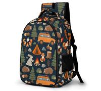 WECECE Mochila Senderismo Adolescente Grande Capacidade, Mochila Ligera con Rabbit Squirrel, Mochilas Escolares Bear Animals para Trekking