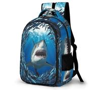 WECECE Mochila Shark Motif Escolar Niño, Mochilas Escolares Primaria Transpirable y Cómoda para Infantiles De 7 a 12 Años, Mochila Colegio Moderna con Marine Animal