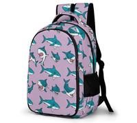 WECECE Mochila Sharks Escolar Niña Adolescente, Mochilas Marine Creature Infantil Informal Gran Capacidad, Bonita Mochila De Viaje para Niños De 8 10 12 14 Años