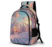 WECECE Mochila Snowy Scenery Escolar Niño Primaria, Mochila Colegio para Chicos 8-12 Años, Ligera Mochilas con Landscapes para Viajes y Uso Diario