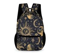 WECECE Mochila Sol Luna Estrellas Chicos Chicas 9-13 Años Bolsa Escolar Curso 4-6 y 1º-2º ESO Estudiantes Mochila de Colegio Impermeable 43x32x15 cm para Libros Cuadernos