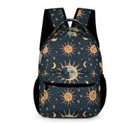 WECECE Mochila Sol Luna Estrellas Estudiantes 7-11 Años Bolsa Escolar Bohemio Curso 2-6 Chicos Chicas Mochila de Colegio Resistente 43x32x15 cm para Libros Cuadernos