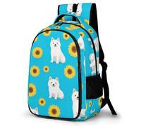 WECECE Mochila SunFlores Dog Infantil para Niña y Niño, Mochilas Kwaii Puppy para Niños De 9 a 15 Años, Mochilas Primaria Infantil, Mochila De Viaje