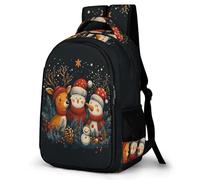 WECECE Mochila Tema de Navidad 1º-3º Curso Niña Mochila Escolar Motivo de Muñeco de Nieve 9-13 Años Chico Mochila Colegio Duradera, School Bag Colegio Excursión y Aire Libre